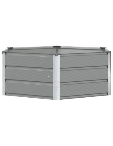 Fioriera Grigio chiaro 129 x 129 x 45 cm Acciaio
