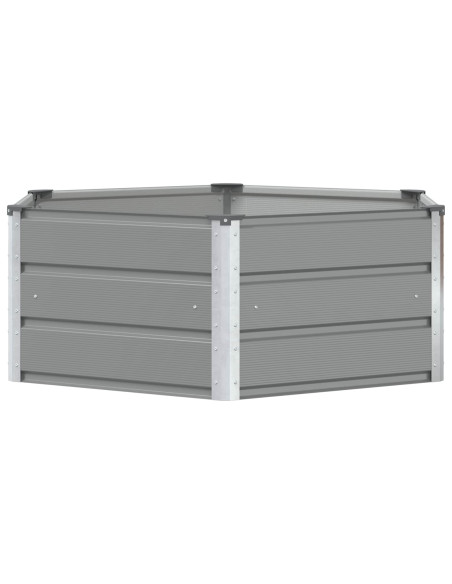 Fioriera Grigio chiaro 129 x 129 x 45 cm Acciaio