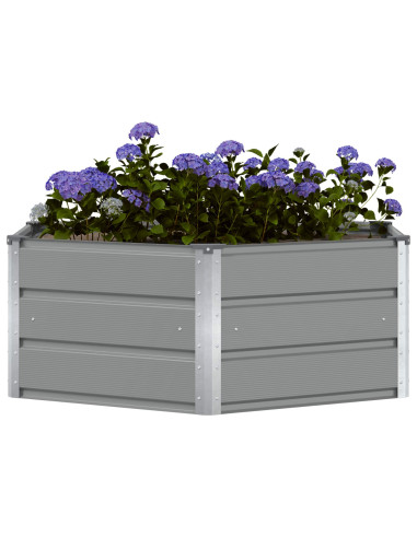 Fioriera Grigio chiaro 129 x 129 x 45 cm Acciaio