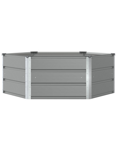 Fioriera Grigio chiaro 129 x 129 x 45 cm Acciaio