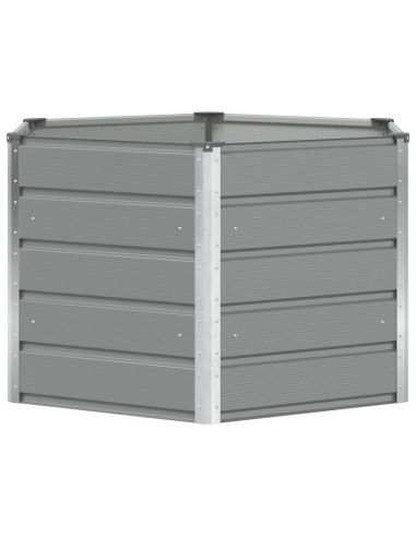 Fioriera Grigio chiaro 129 x 129 x 75 cm Acciaio