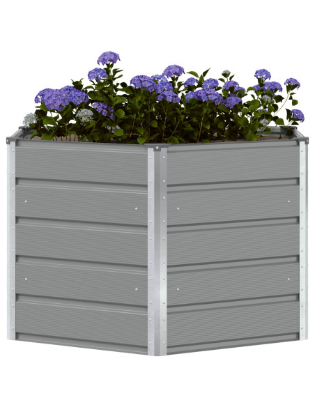 Fioriera Grigio chiaro 129 x 129 x 75 cm Acciaio