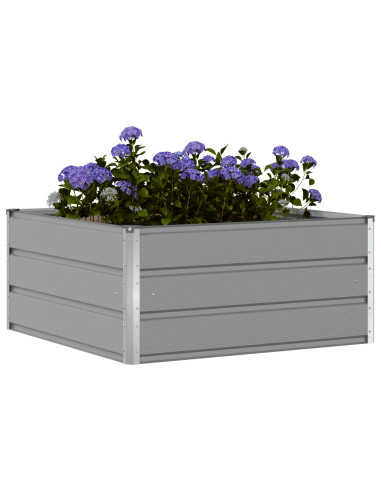 Fioriera Grigio chiaro 100 x 100 x 45 cm Acciaio