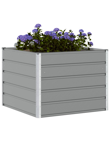 Fioriera Grigio chiaro 100 x 100 x 75 cm Acciaio