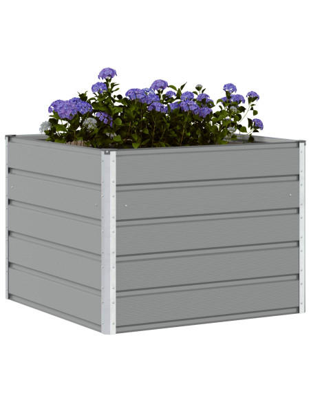 Fioriera Grigio chiaro 100 x 100 x 75 cm Acciaio