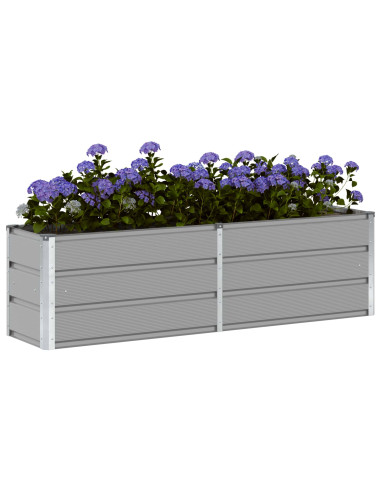 Fioriera Grigio chiaro 160 x 40 x 45 cm Acciaio