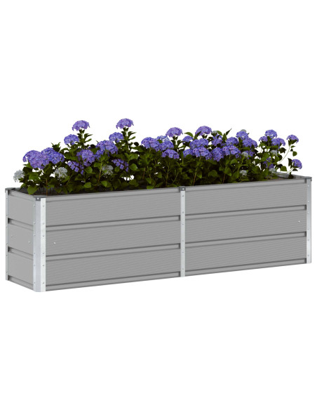 Fioriera Grigio chiaro 160 x 40 x 45 cm Acciaio