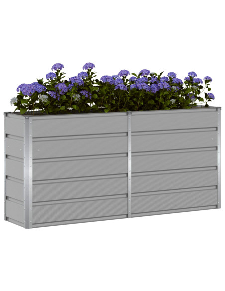 Fioriera Grigio chiaro 160 x 40 x 75 cm Acciaio