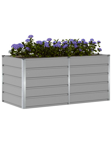 Fioriera Grigio chiaro 160 x 80 x 75 cm Acciaio