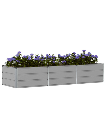 Fioriera Grigio chiaro 240 x 80 x 45 cm Acciaio