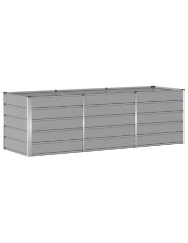 Fioriera Grigio chiaro 240 x 80 x 75 cm Acciaio