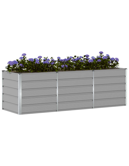 Fioriera Grigio chiaro 240 x 80 x 75 cm Acciaio