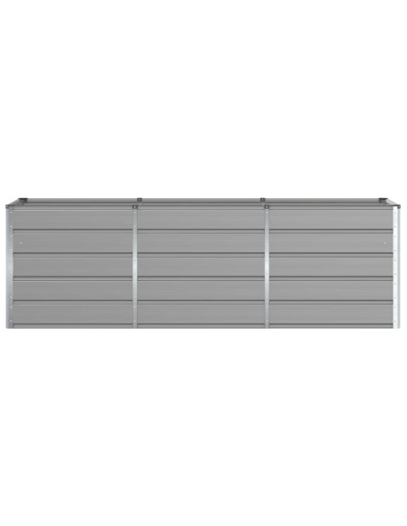 Fioriera Grigio chiaro 240 x 80 x 75 cm Acciaio