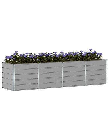 Fioriera Grigio chiaro 240 x 80 x 75 cm Acciaio