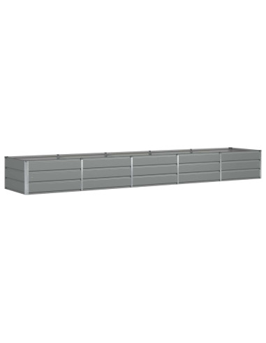 Fioriera Grigio chiaro 400 x 80 x 45 cm Acciaio
