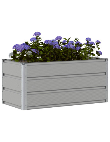 Fioriera Grigio chiaro 100 x 50 x 45 cm Acciaio zincato