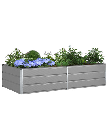 Fioriera Grigio chiaro 195 x 100 x 45 cm Acciaio zincato