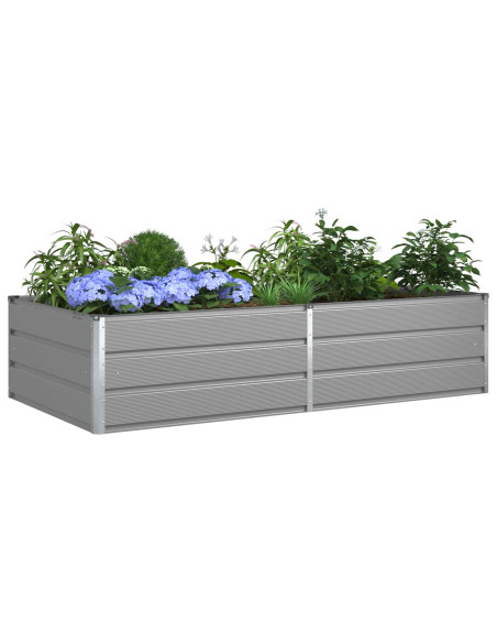 Fioriera Grigio chiaro 195 x 100 x 45 cm Acciaio zincato