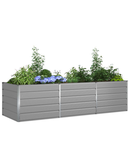 Fioriera Grigio chiaro 195 x 100 x 45 cm Acciaio zincato