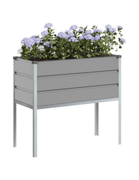 Fioriera Grigio chiaro 100 x 45 x 90 cm Acciaio zincato