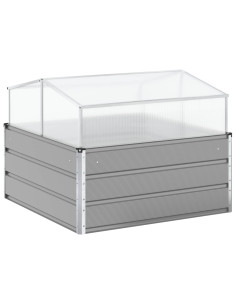 Fioriera Grigio chiaro 100 x 100 x 77 cm Acciaio zincato 2