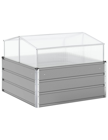 Fioriera Grigio chiaro 100 x 100 x 77 cm Acciaio zincato