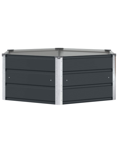 Fioriera Antracite 129 x 129 x 45 cm Acciaio