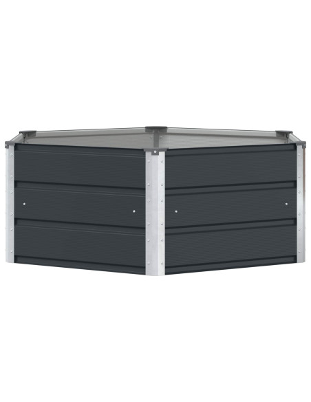 Fioriera Antracite 129 x 129 x 45 cm Acciaio