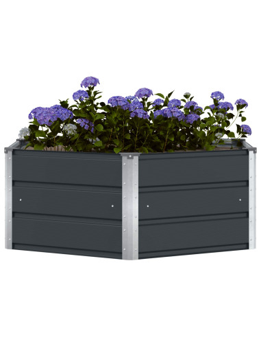 Fioriera Antracite 129 x 129 x 45 cm Acciaio