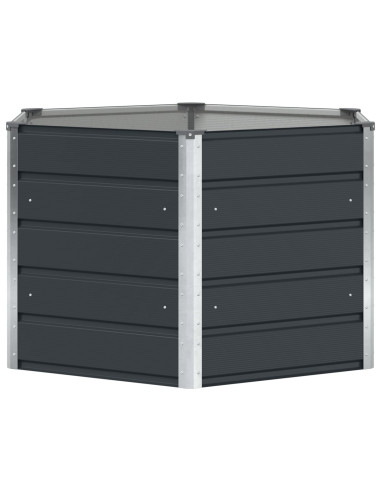 Fioriera Antracite 129 x 129 x 75 cm Acciaio