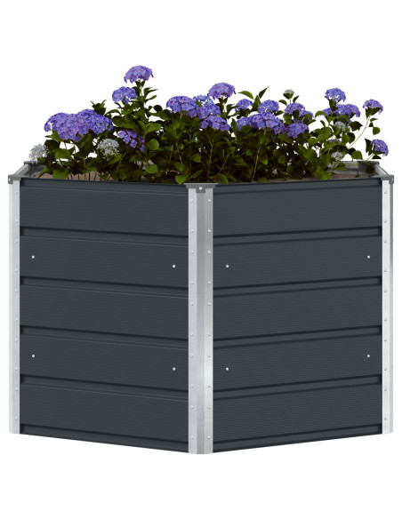 Fioriera Antracite 129 x 129 x 75 cm Acciaio