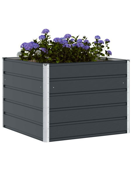 Fioriera Antracite 100 x 100 x 75 cm Acciaio