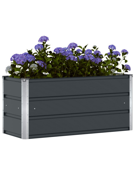 Fioriera Antracite 100 x 40 x 45 cm Acciaio