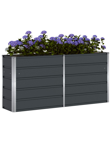 Fioriera Antracite 160 x 40 x 75 cm Acciaio