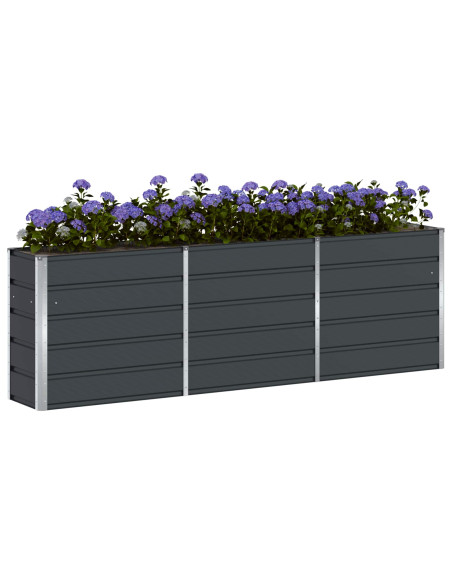 Fioriera Antracite 160 x 40 x 75 cm Acciaio