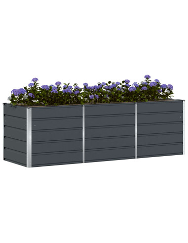 Fioriera Antracite 240 x 80 x 75 cm Acciaio