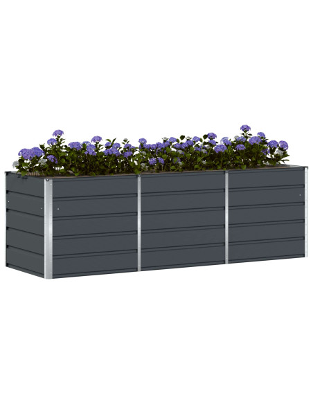 Fioriera Antracite 240 x 80 x 75 cm Acciaio