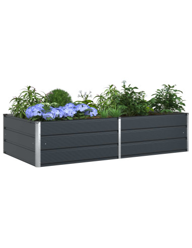 Fioriera Antracite 195 x 100 x 45 cm Acciaio zincato