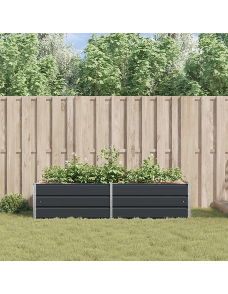 Fioriera Antracite 195 x 100 x 45 cm Acciaio zincato