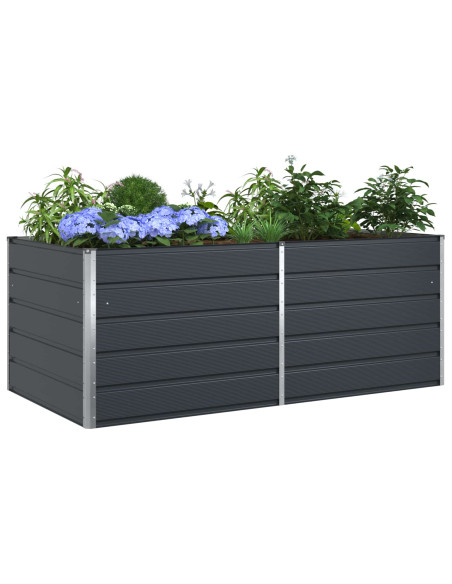 Fioriera Antracite 195 x 100 x 45 cm Acciaio zincato