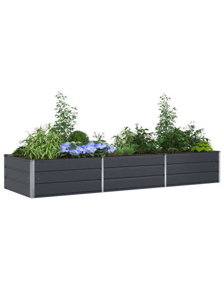 Fioriera Antracite 195 x 100 x 45 cm Acciaio zincato