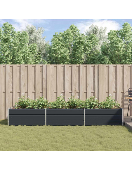 Fioriera Antracite 195 x 100 x 45 cm Acciaio zincato