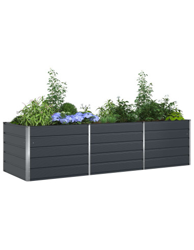 Fioriera Antracite 195 x 100 x 45 cm Acciaio zincato