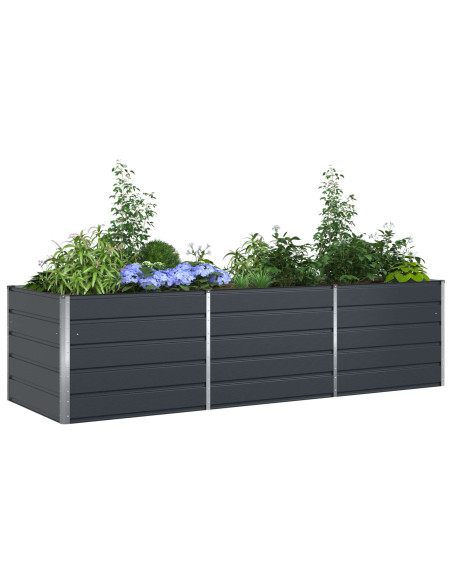 Fioriera Antracite 195 x 100 x 45 cm Acciaio zincato