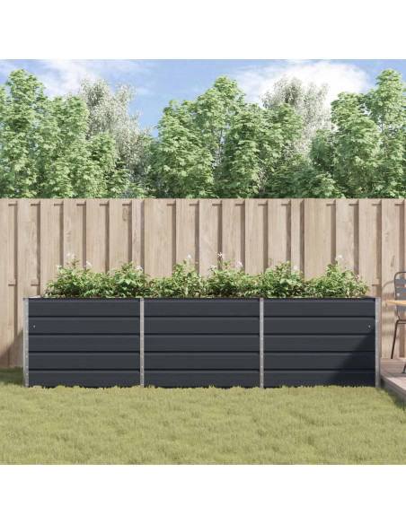 Fioriera Antracite 195 x 100 x 45 cm Acciaio zincato