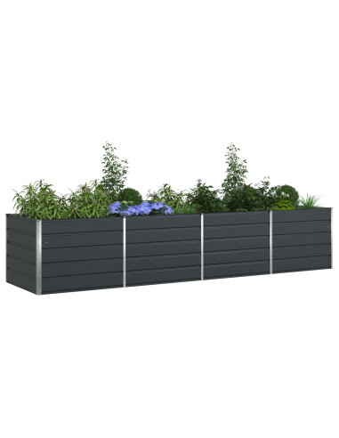 Fioriera Antracite 195 x 100 x 45 cm Acciaio zincato