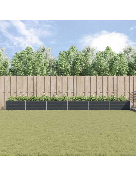 Fioriera Antracite 195 x 100 x 45 cm Acciaio zincato