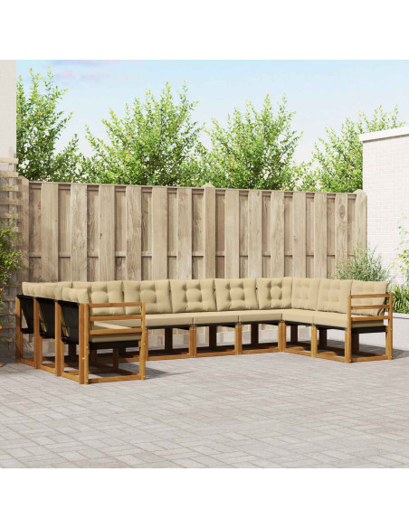 Set di divani con cuscino 10 pcs Naturale e Beige