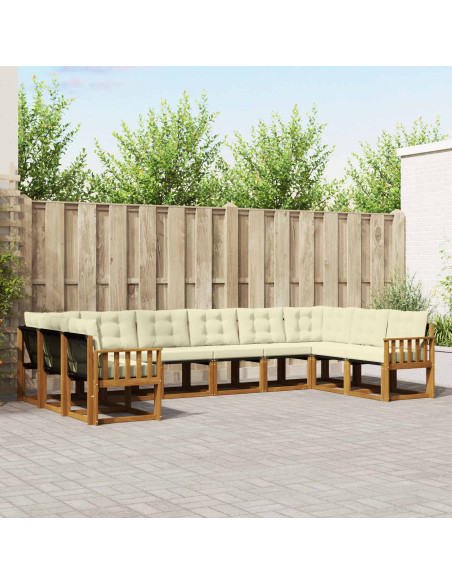 Set di divani con cuscino 10 pcs Naturale e Crema