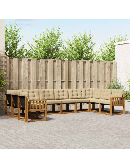 Set di divani con cuscino 10 pcs Naturale e Beige